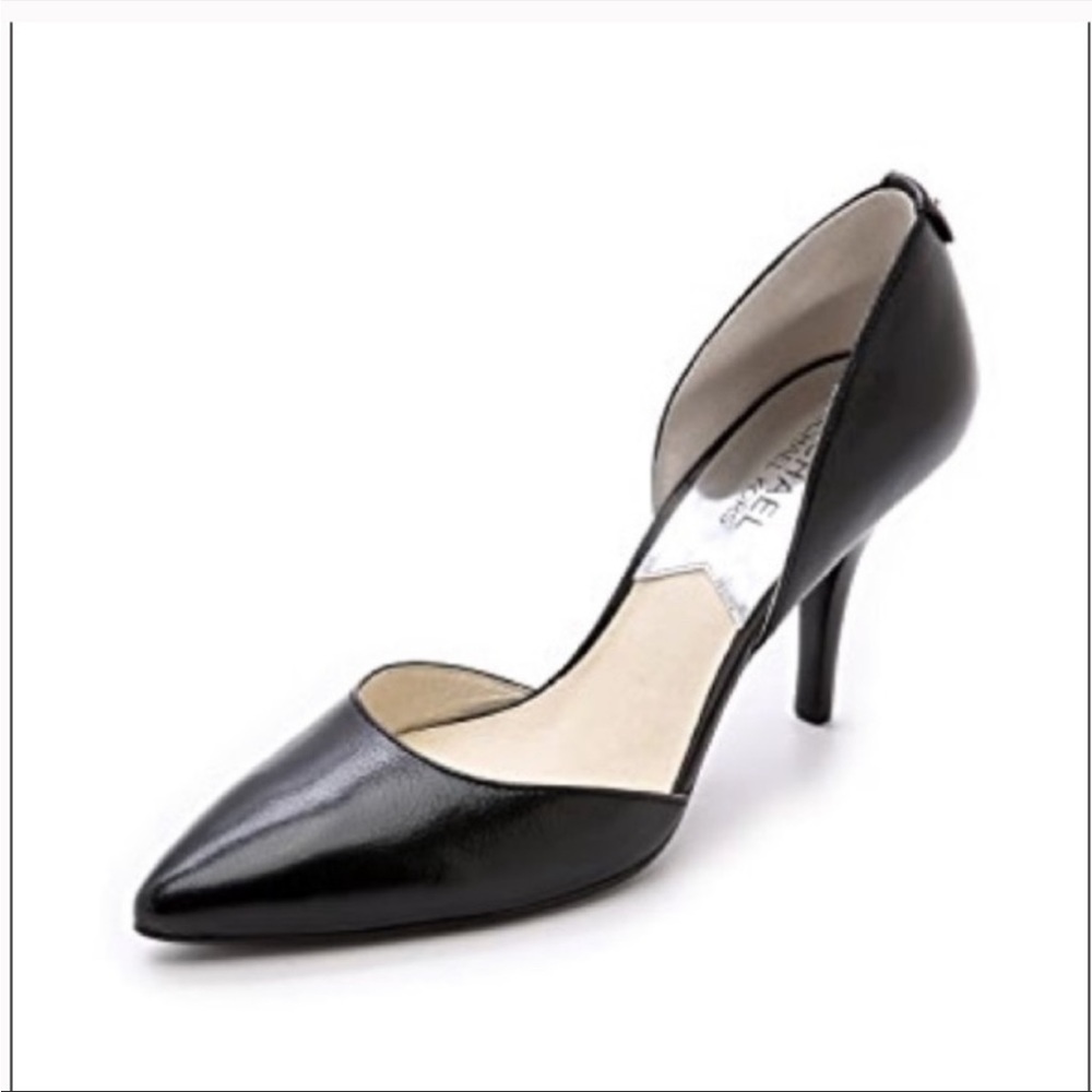 Michael Kors Pointed Toe Black Leather Pumps